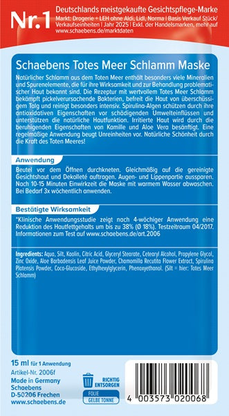 Schaebens Totes Meer Schlamm Maske 15ml, wirksame Tiefenreinigung
