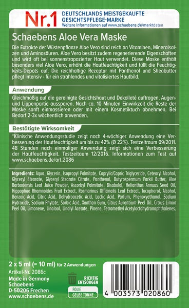 Schaebens Aloe Vera Tuchmaske