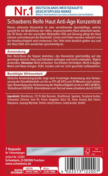 Schaebens Reife Haut Konzentrat 7 Kapseln