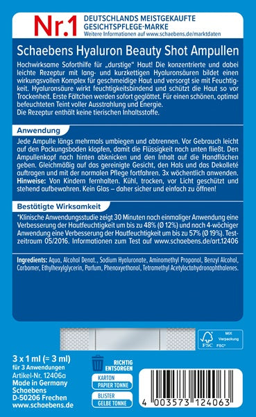 Schaebens Hyaluron beauty Shot 3 Kapseln, tiefenwirksame Hautpflege