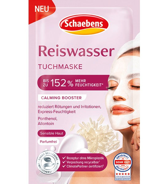 Schaebens Reiswasser Tuchmaske, Feuchtigkeit für sensible Haut mit Kaktusfeigen-Extrakt Gesundheit & Schönheit schaebens-shop