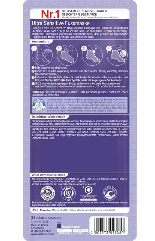 Schaebens Ultra Sensitive Fußmaske (1 Anwendung) Gesundheit & Schönheit schaebens-shop