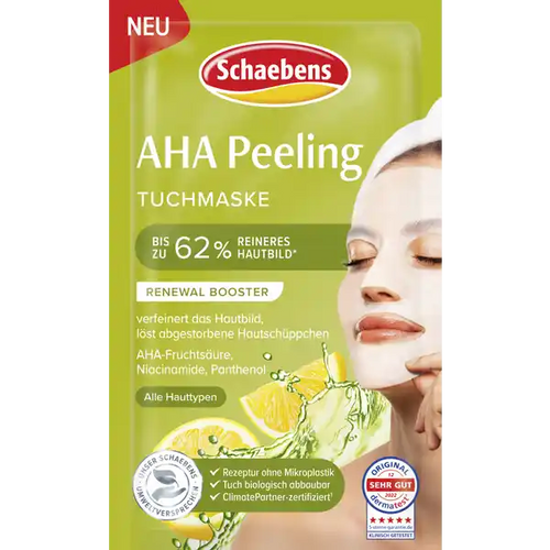 Schaebens AHA Peeling Tuchmaske, Regenerations-Booster für strahlenden Teint Gesundheit & Schönheit schaebens-shop