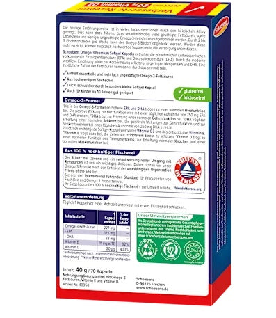 Schaebens Omega-3 Premium Inhalt 70 Kapseln schaebens-shop