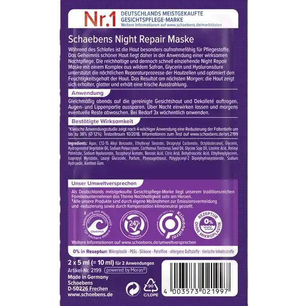 Schaebens Limited Edition Night Repair Maske Inhalt 2x5ml Gesundheit & Schönheit schaebens-shop