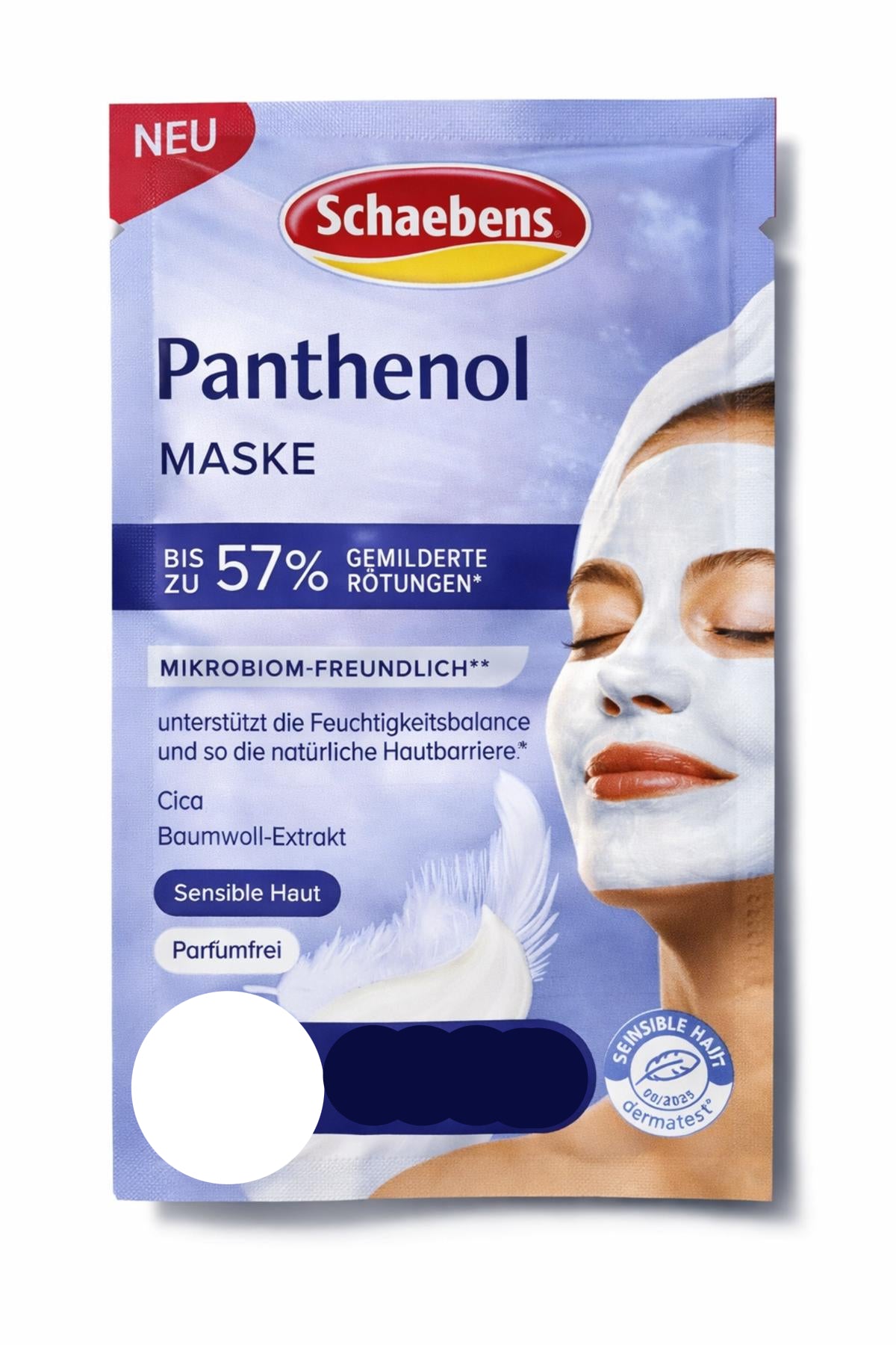 Schaebens Panthenol Maske, Inhalt 2x5 ml, für sensible Haut