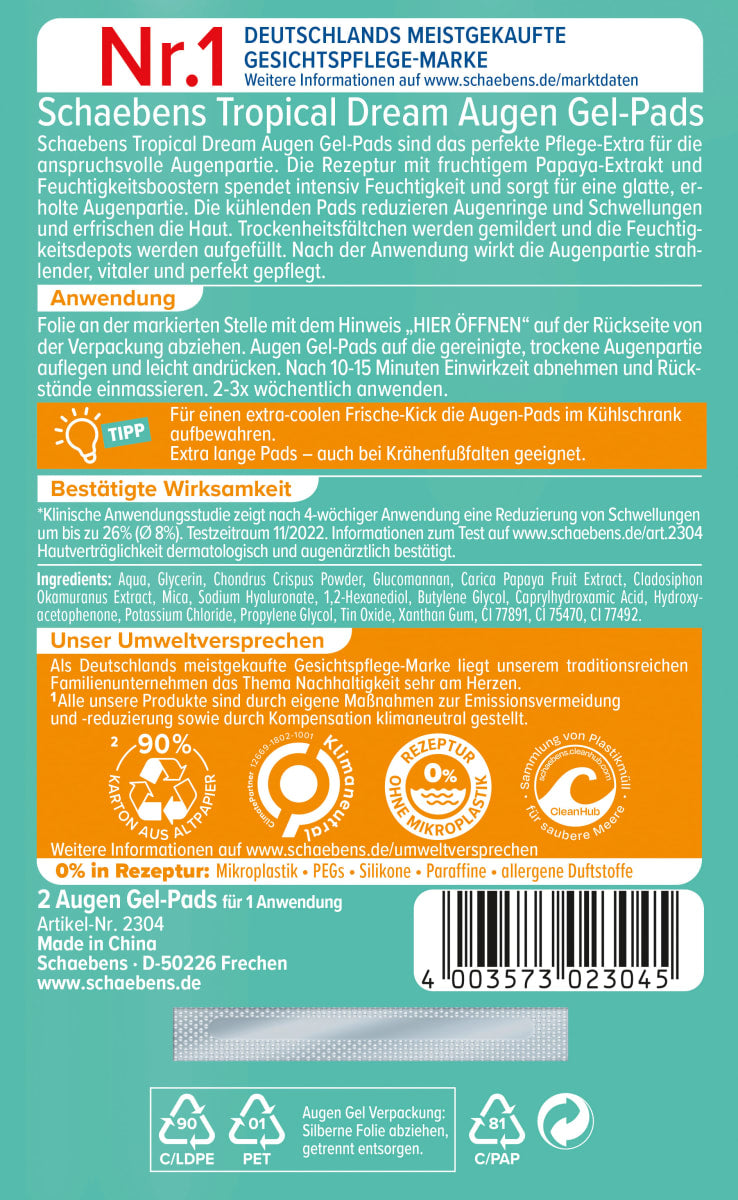 Schaebens Sonderedition Tropical Dream Augen Gel-Pads Gesundheit & Schönheit schaebens-shop