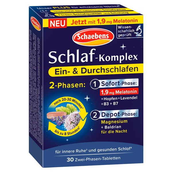 Schaebens Melatonin Schlaf-Komplex 2-Phasen Tabletten Inhalt 30 Stk.