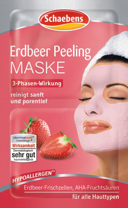 Schaebens Erdbeer Peeling Maske Inhalt 2 x 5 ml