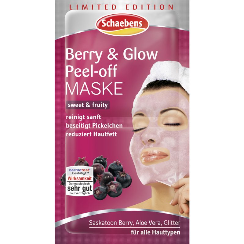 Schaebens Sonderedition Berry & Glow Peel Off Maske Inhalt 2 x 8 ml