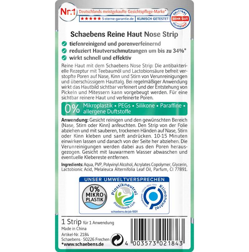 Schaebens Sonderedition Reine Haut Nose Strip 1 Stk. Gesundheit & Schönheit schaebens-shop