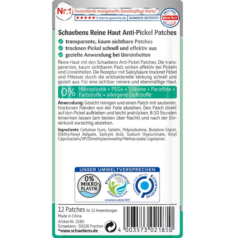 Schaebens Sonderedition Reine Haut Anti Pickel Patches 12 Stk. Gesundheit & Schönheit schaebens-shop